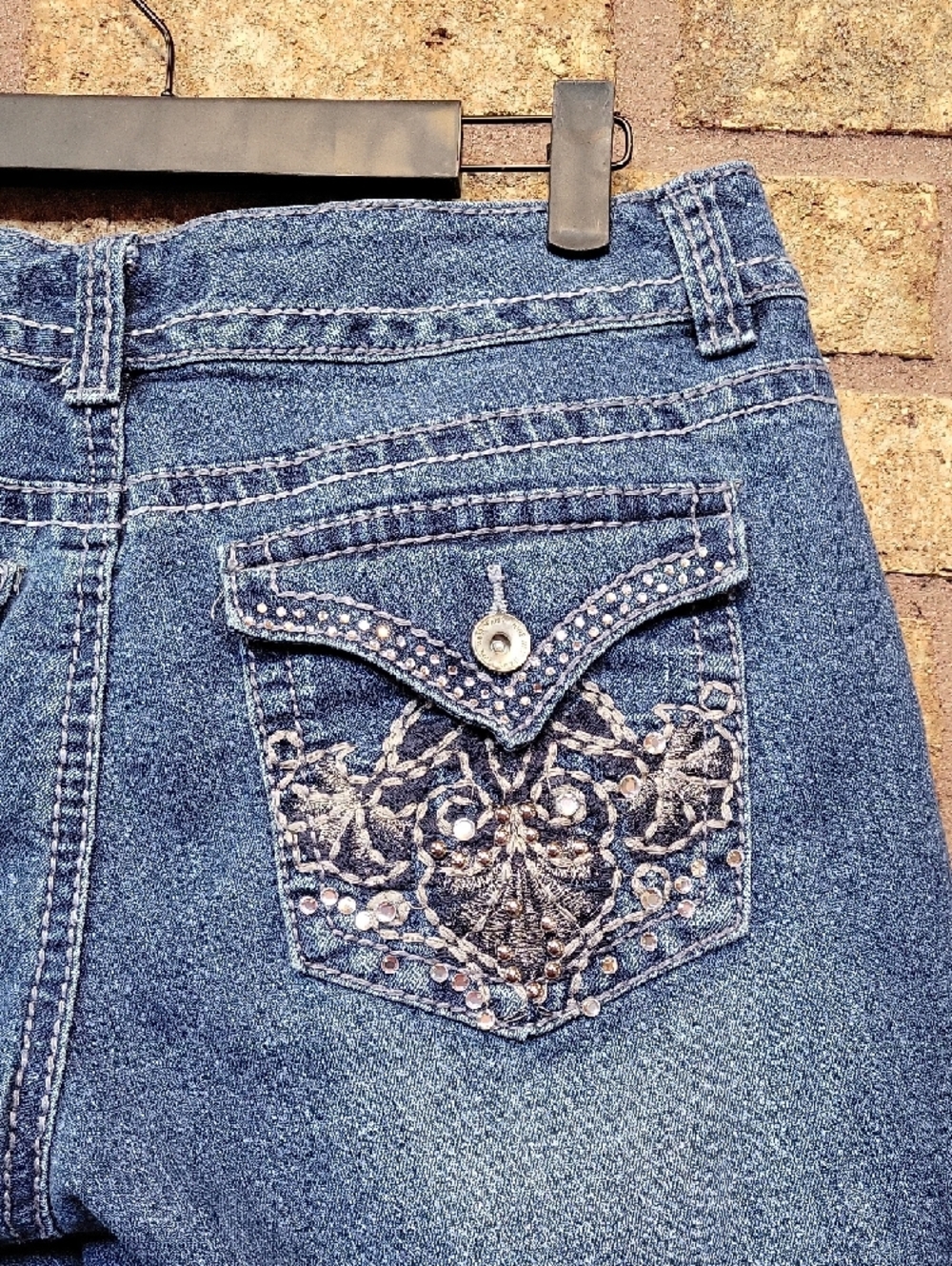 Nine West Denim Rolled Cuff Women's Shorts Size 6 Flap Pockets - Picture 8 of 14